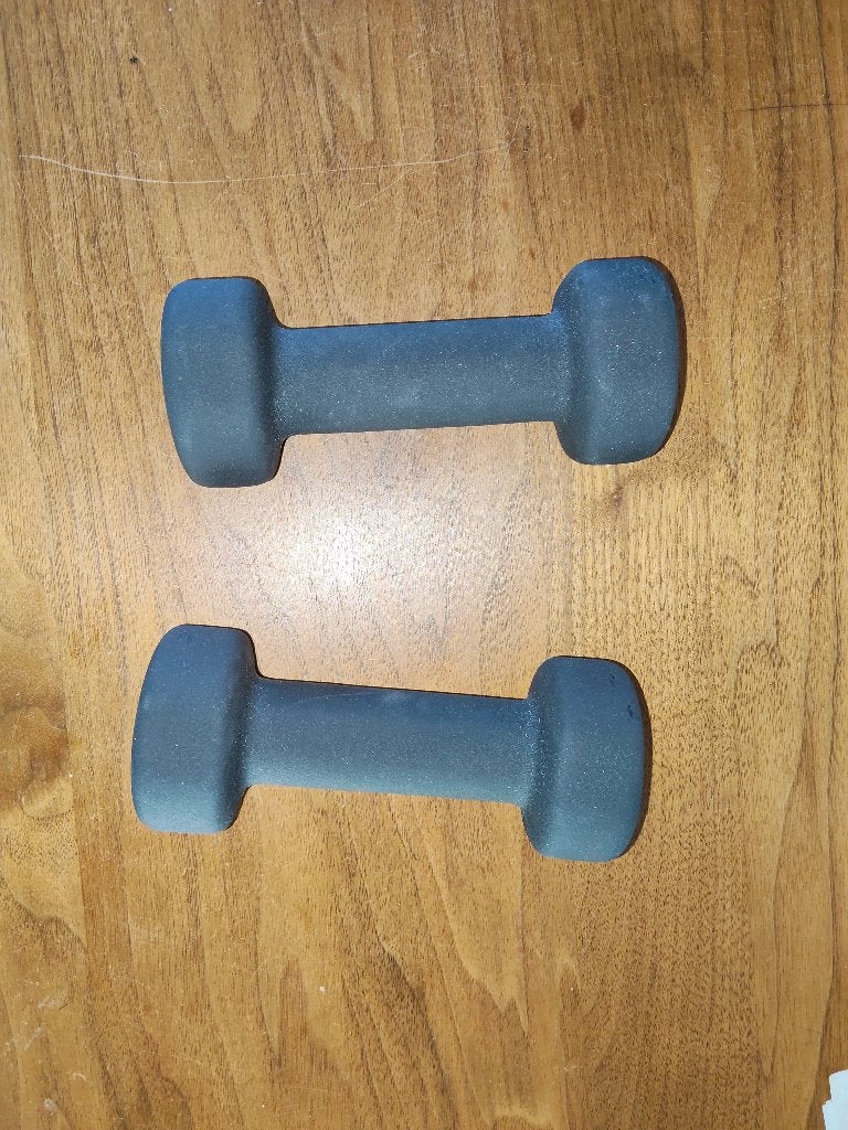 2 handgewichten van 2 kilo., Ophalen of Verzenden, Zo goed als nieuw, Buik, Dumbbell