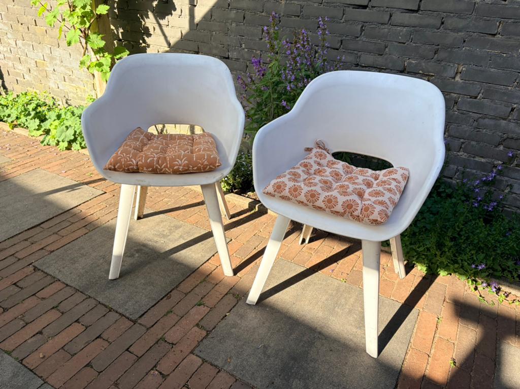 Allibert Tuinstoel "Akola" wit kuipstoel - 4 stuks, Tuin en Terras, Tuinstoelen, Ophalen, Gebruikt, Kunststof