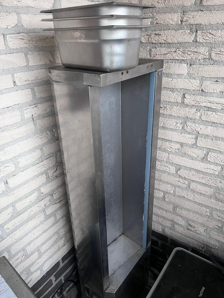 Rvs koelhoud vitrine, Ophalen, Gebruikt