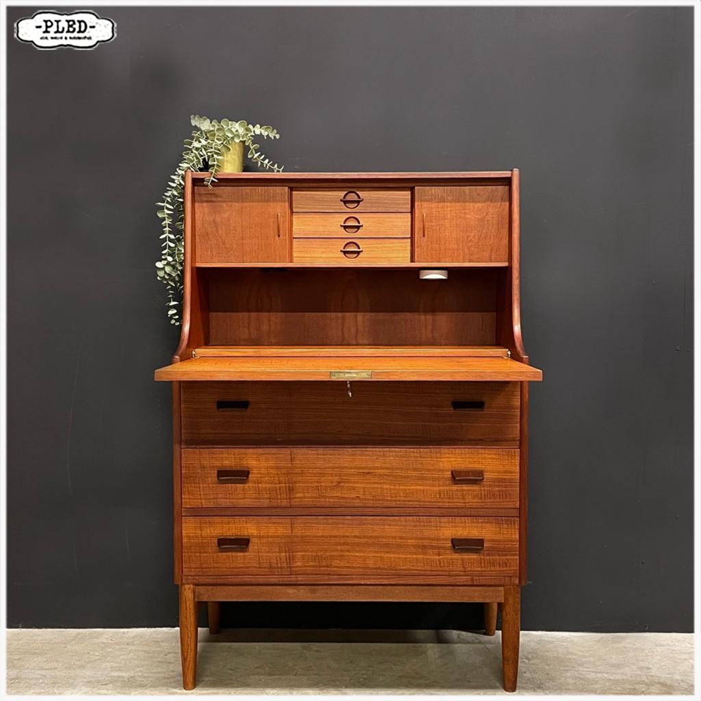 Deens Vintage bureau Secretaire Highboard Poul Volther, Zo goed als nieuw, Nb, Nb, Poul Volther
