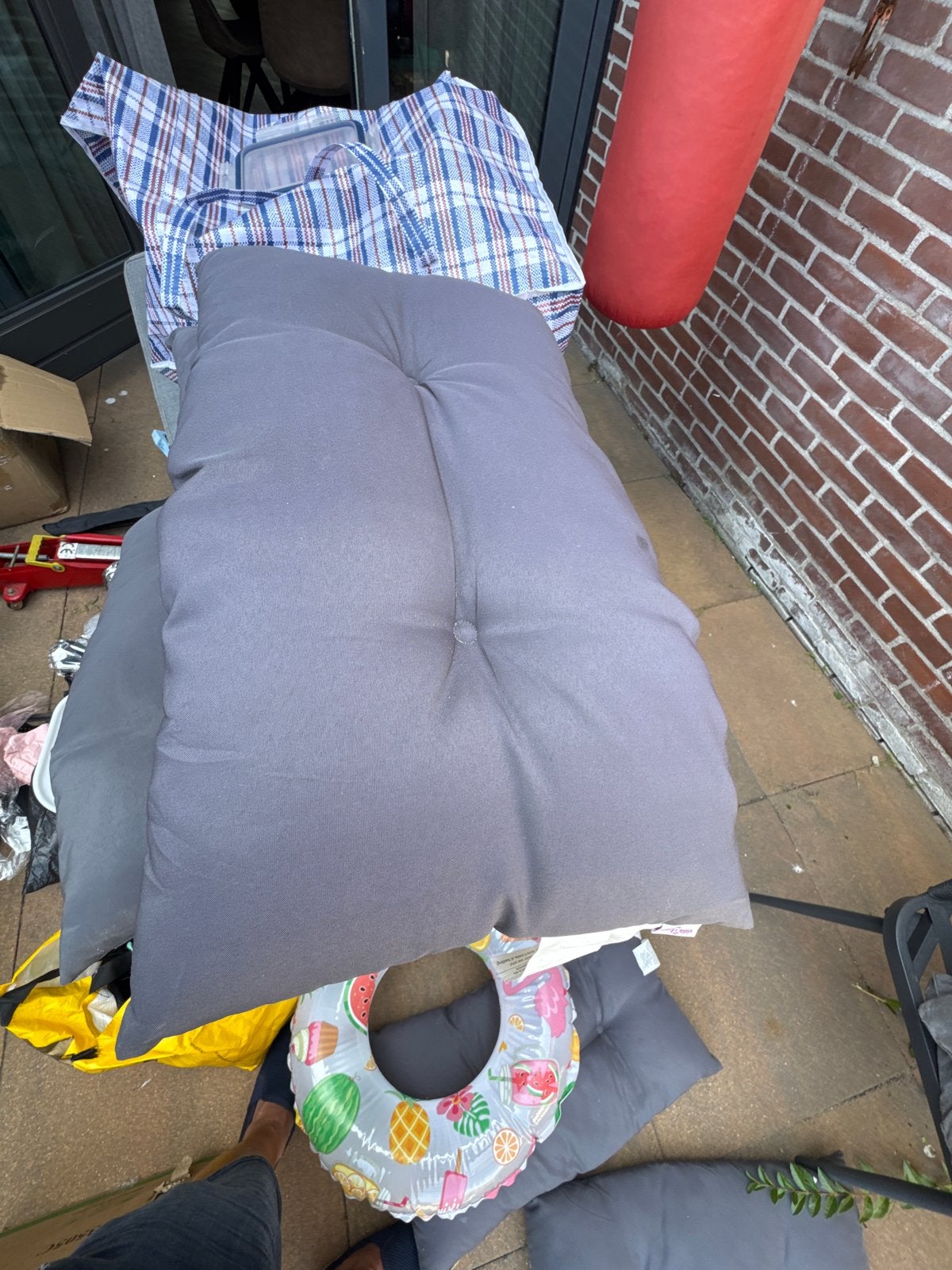 Lounge bank kussens voor buiten - Zo goed als nieuw, Vierkant, Ophalen of Verzenden, Zo goed als nieuw, Grijs