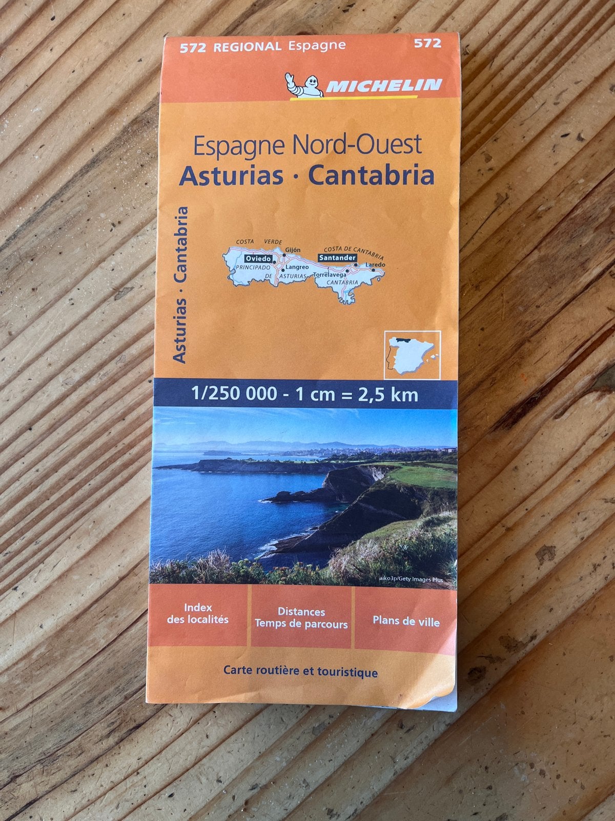 Michelin Kaart Spanje Noord-West Asturias Cantabria, Michelin, Europa, Ophalen of Verzenden, Zo goed als nieuw