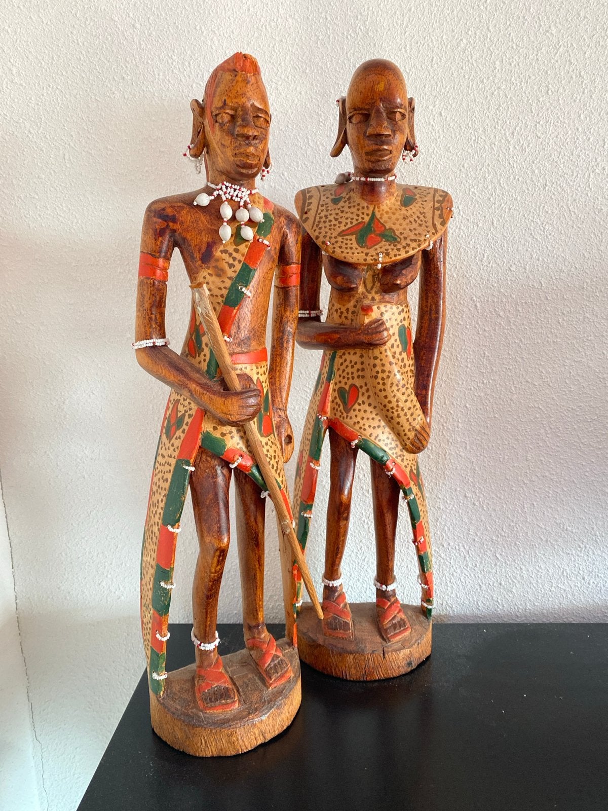 Afrikaanse houten beelden - Man en Vrouw, Antiek en Kunst, Hout, 40 cm, Afrika, Handgemaakt