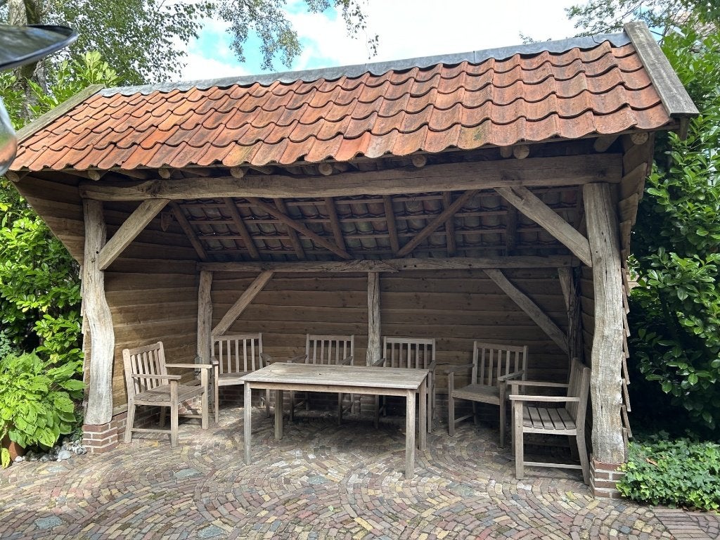 hardhouten tuinset, Ophalen, Gebruikt, Hardhout, 6 zitplaatsen