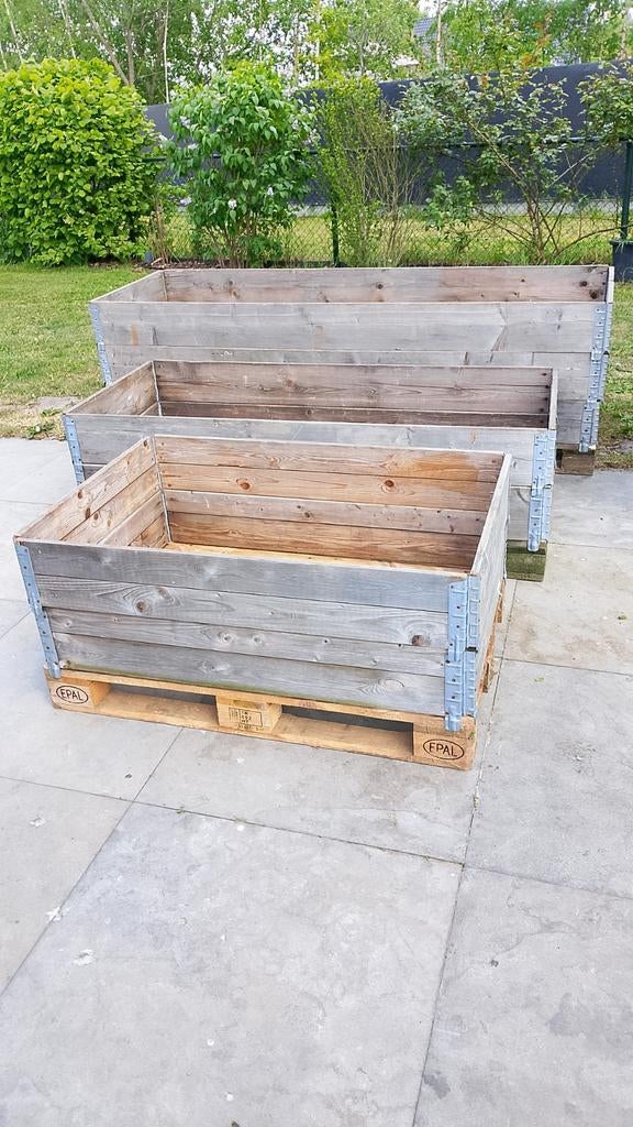 Pallet opzetrand, scharnierend en stapelbaar, Doe-het-zelf en Verbouw, Kratten en Dozen, Doos, 100 cm of meer, 50 cm of meer, 60 cm of meer