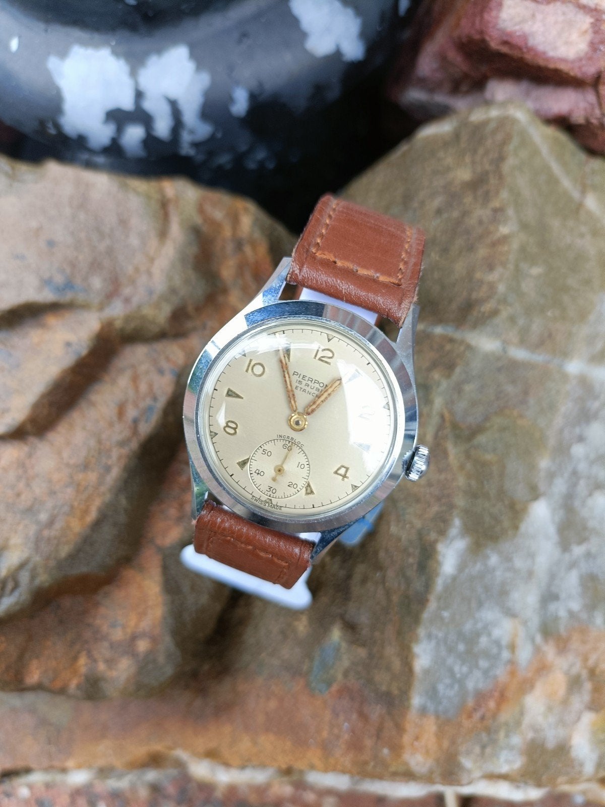 pierpont Vintage Heren Horloge Nos New Old Stock Zie Fotos, Ophalen of Verzenden, Nieuw, Android, Pierpont