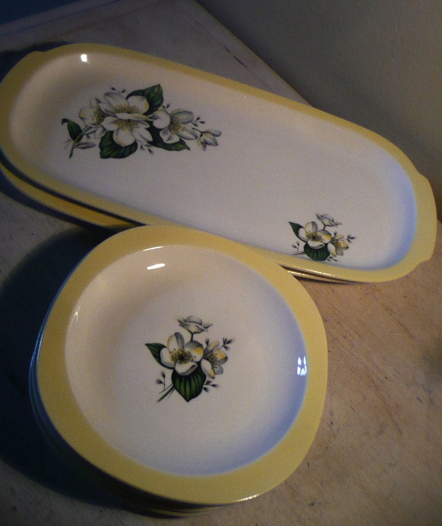 Petrus Regout cakeset | cakeschaal + gebaksbordjes, Antiek en Kunst, Ophalen