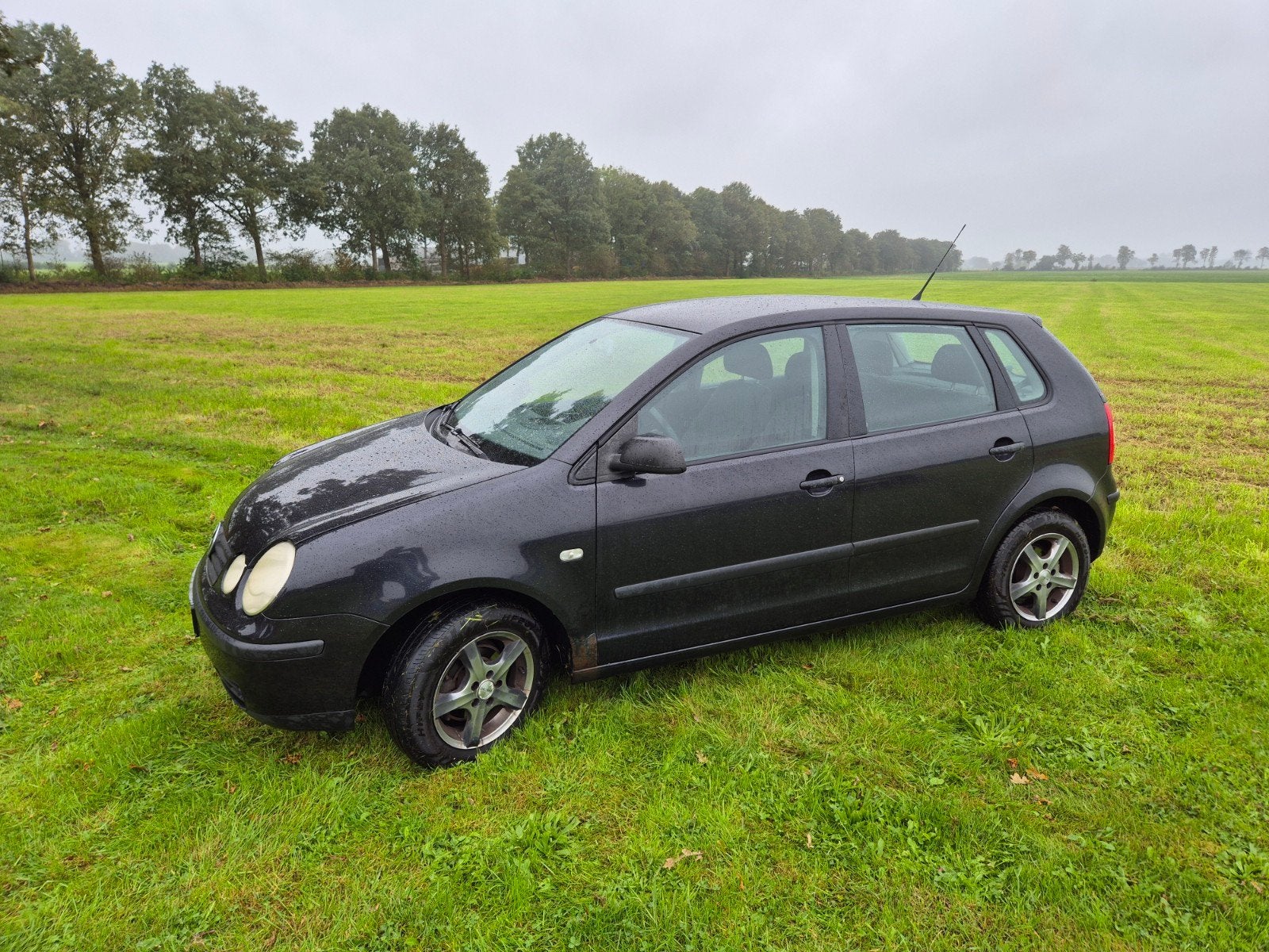 Volkswagen Polo 1.4 55KW 2003 Zwart, Auto's, Voorwielaandrijving, 4 cilinders, Zwart, Origineel Nederlands