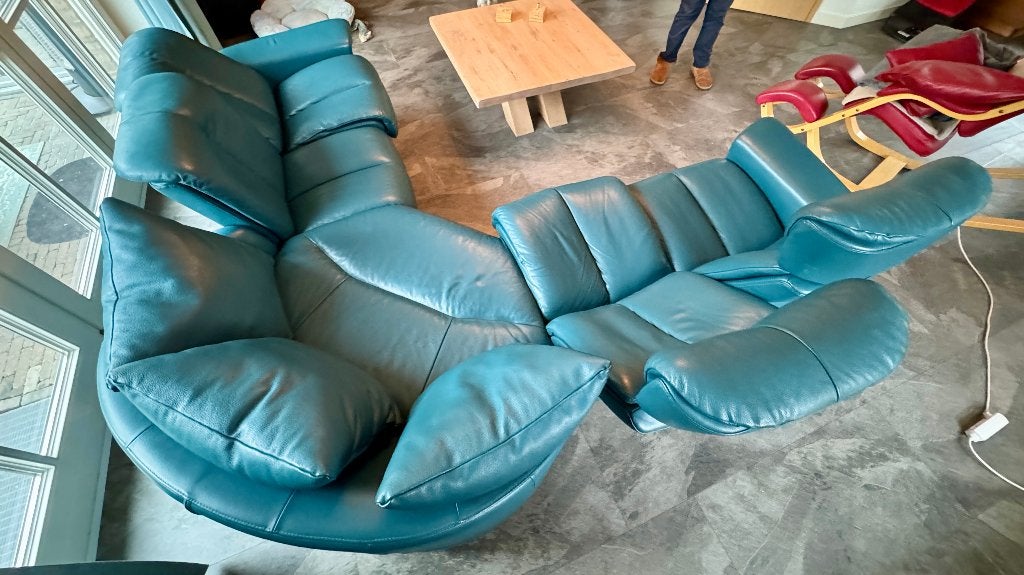 Stressless Legend Leren Hoekbank Groen met relaxfunctie, Ophalen, Gebruikt, Leer