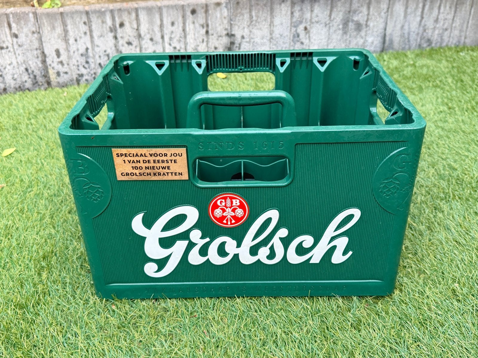 Zeldzame Grolsch krat - 1 van de eerste 100 nieuwe kratten, Ophalen, Zo goed als nieuw, Gebruiksvoorwerp