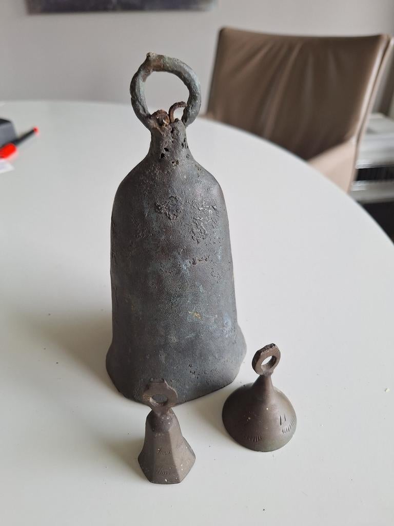Antieke bronzen bellen set, Ophalen of Verzenden