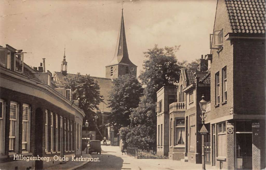 Rotterdam Hillegersberg Oude Kerkstraat Kerk 1938, Ophalen of Verzenden, 1920 tot 1940, Ongelopen, Zuid-Holland