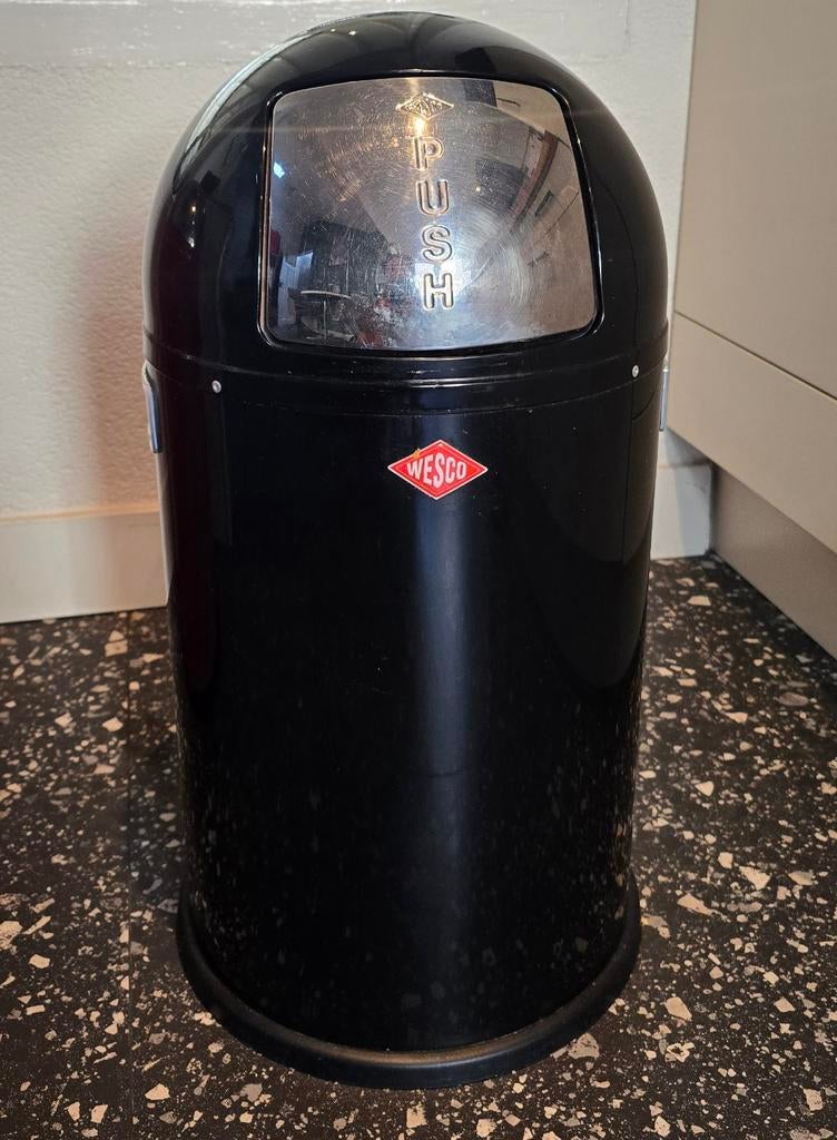 Wesco Pushboy Junior Prullenbak Zwart -22Liter, 20 tot 30 liter, Ophalen, Gebruikt, Metaal