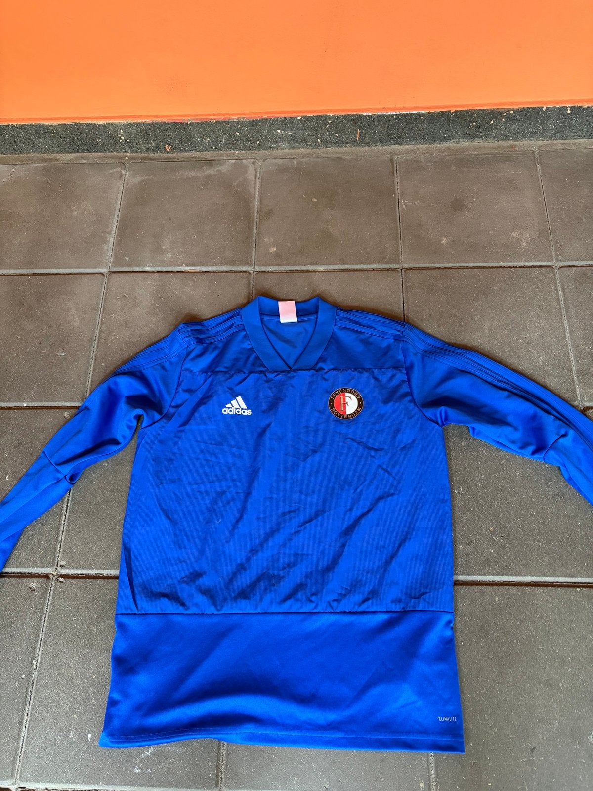 Adidas Feyenoord trainingstrui maat L, Maat 52/54 (L), Blauw, Ophalen of Verzenden, Zo goed als nieuw