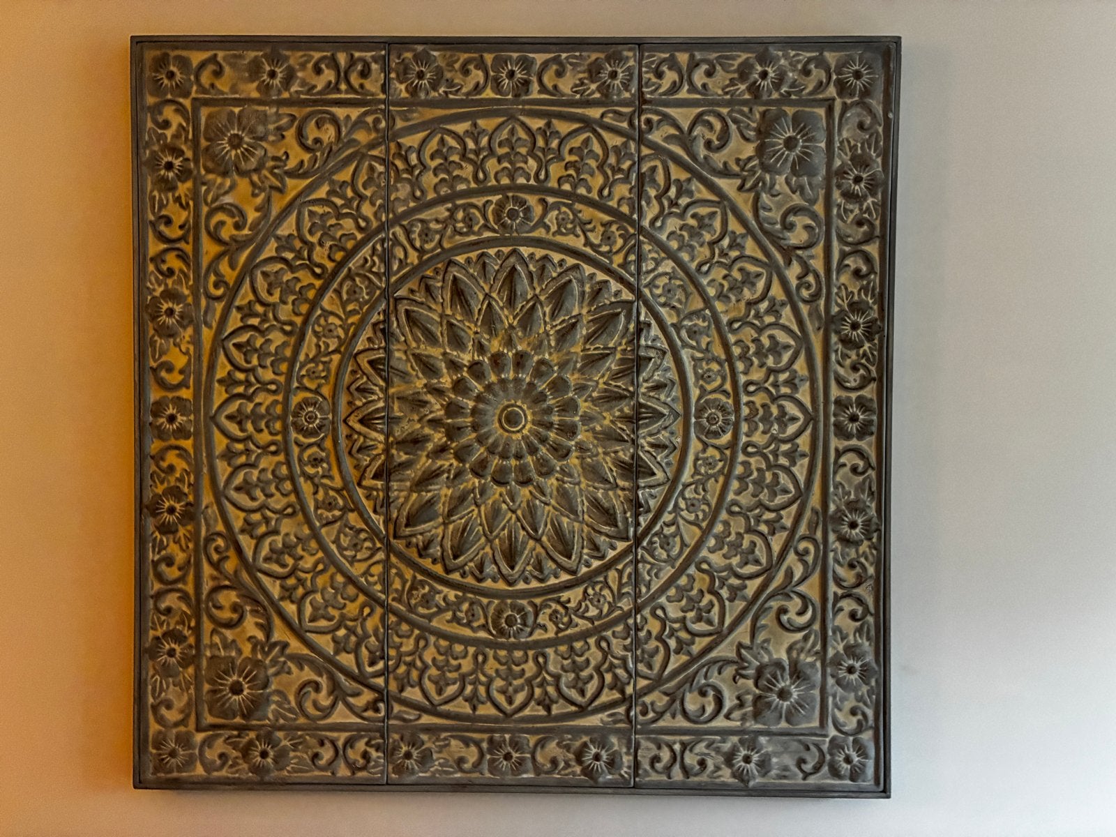 Prachtig wandpaneel met mandala design, Ophalen, Boho, Hout, Zo goed als nieuw
