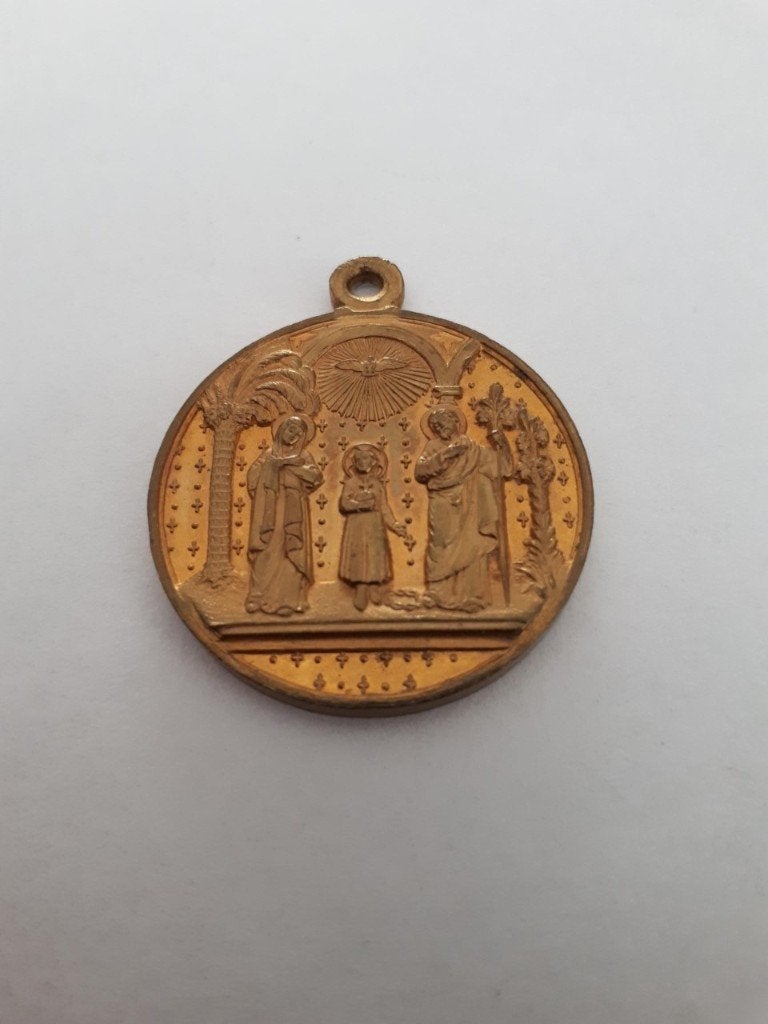 Medaillon Aartsbroederschap der Heilige Familie 1928, Ophalen of Verzenden, Gebruikt, Sieraad, Christendom | Katholiek