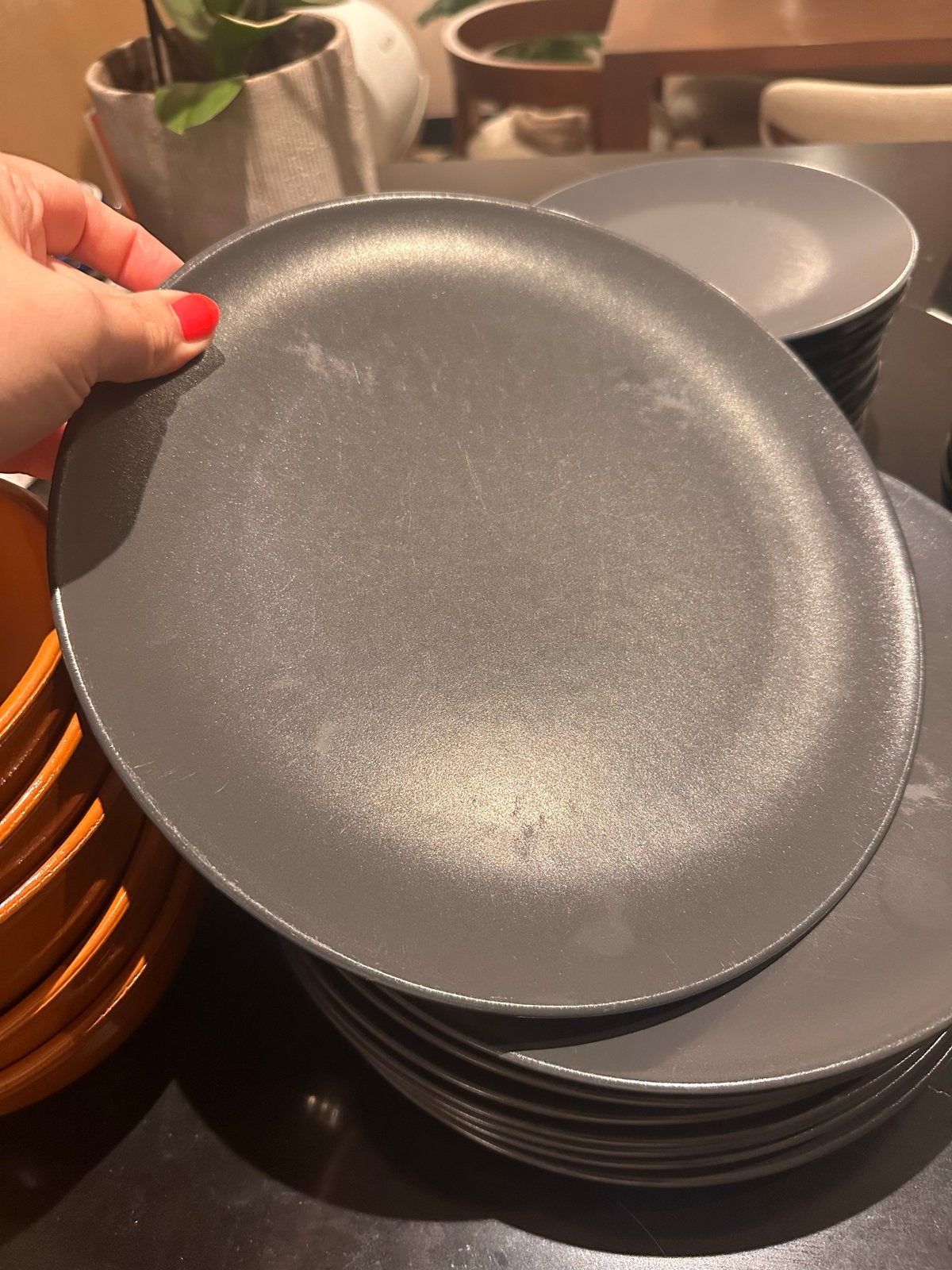 IKEA FÄRGKLAR Servies - mat donkergrijs, Ophalen, Gebruikt, Keramiek, IKEA