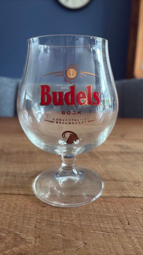 6 stuks nieuwe Budels Bockbier glazen., Ophalen of Verzenden, Nieuw, Glas of Glazen, Overige merken