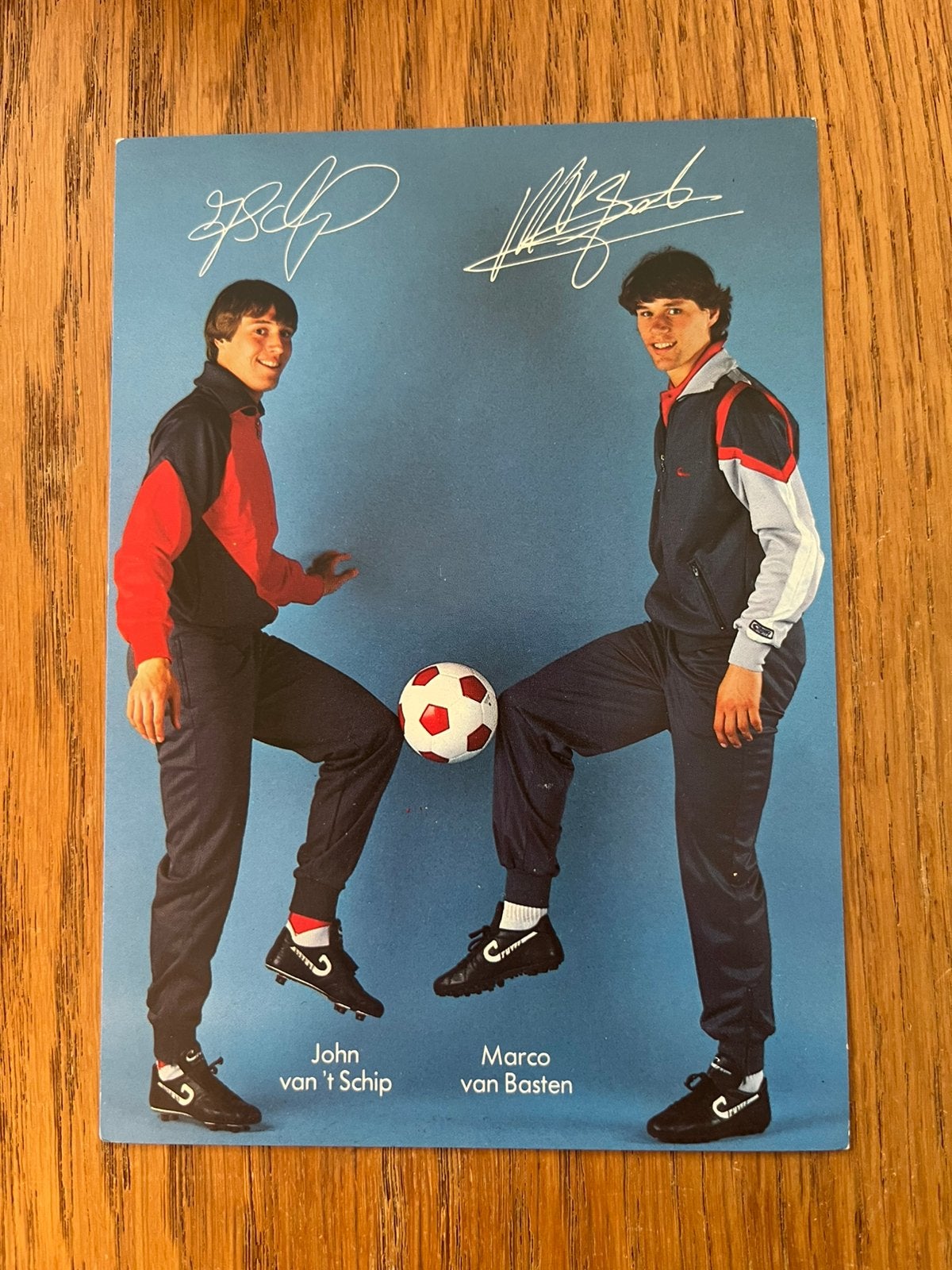 Oude Spelerskaart Marco van Basten en John van t Schip, Verzenden, Zo goed als nieuw, Spelerskaart