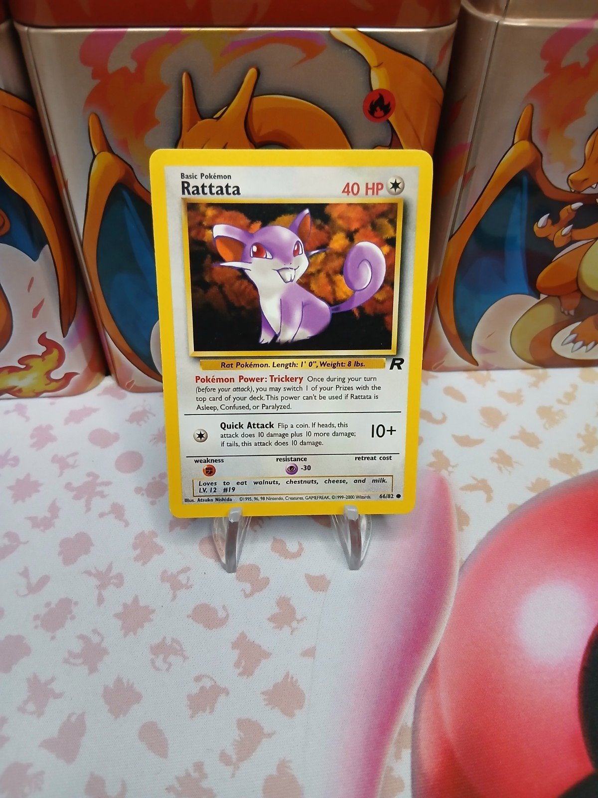 Pokémon Kaart: Rattata (Basis) 40 HP - 66/82, Ophalen of Verzenden, Gebruikt, Losse kaart