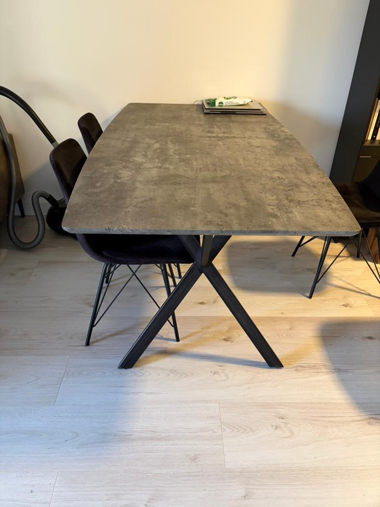 Eettafel betonlook grijs, Huis en Inrichting, Tafels | Eettafels, Ophalen, Rechthoekig, 200 cm of meer, 50 tot 100 cm