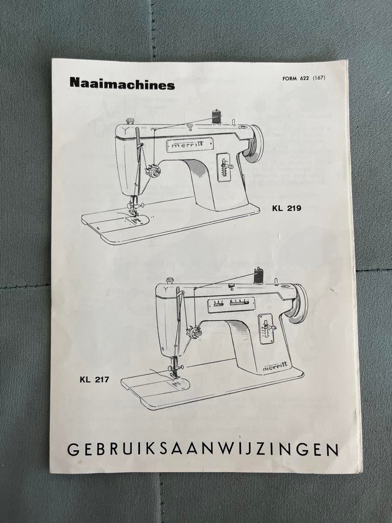 Merritt Naaimachine Gebruiksaanwijzing KL 217 KL 219, Ophalen of Verzenden, Gebruikt, Toebehoren, Overige merken