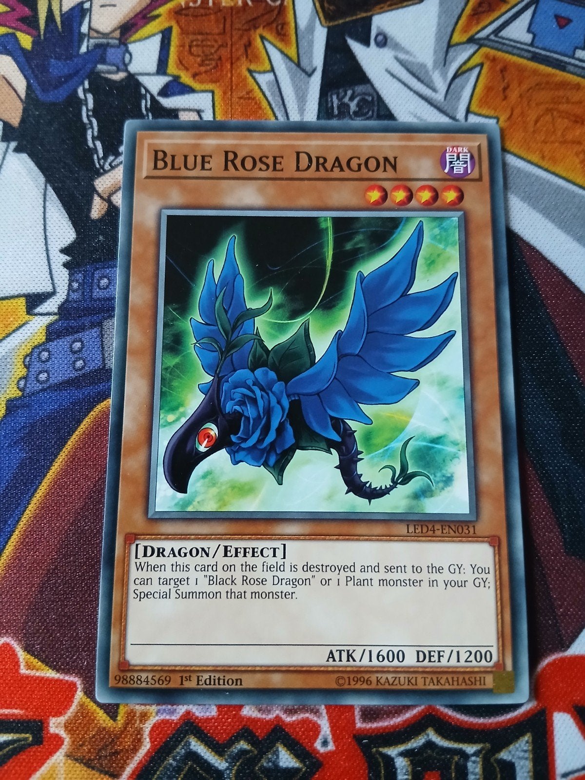 Blue Rose Dragon - LED4 - Yu-Gi-Oh, Ophalen of Verzenden, Zo goed als nieuw