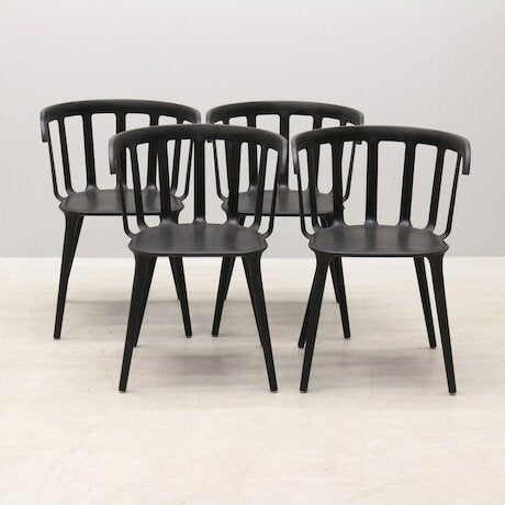 4x IKEA PS2012 stoelen (incl kussen), Ophalen, Kunststof, Gebruikt, Zwart