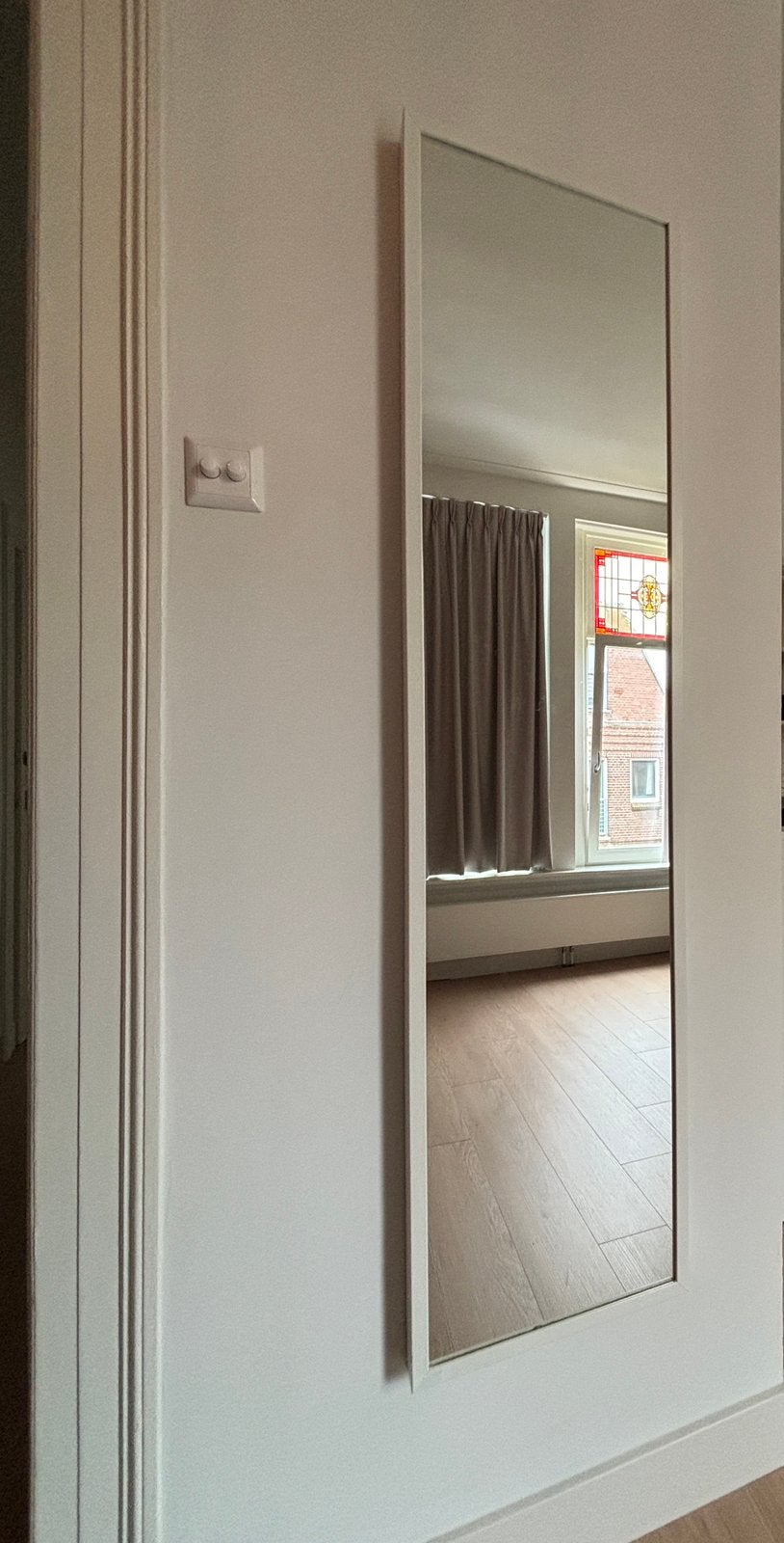 IKEA Nissedal spiegel wit 40 x 150 cm, Huis en Inrichting, Ophalen, Zo goed als nieuw, Rechthoekig, Minder dan 50 cm