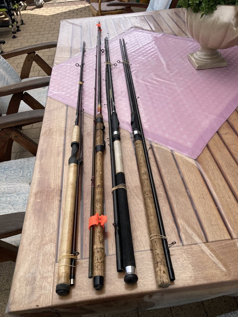 Te Koop 4 x Diverse hengels voor feeder,snoek,forel, Ophalen, Gebruikt, Werphengel