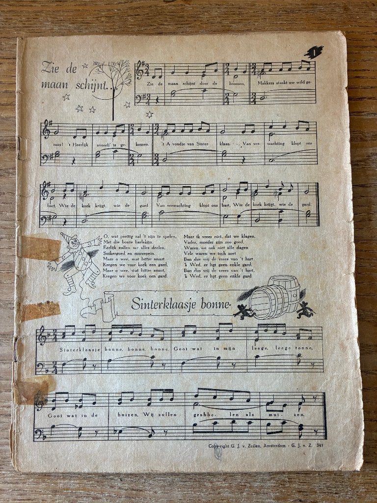 Vintage muziekboekje Sinterklaas Kapoentje, Ophalen of Verzenden, Gebruikt