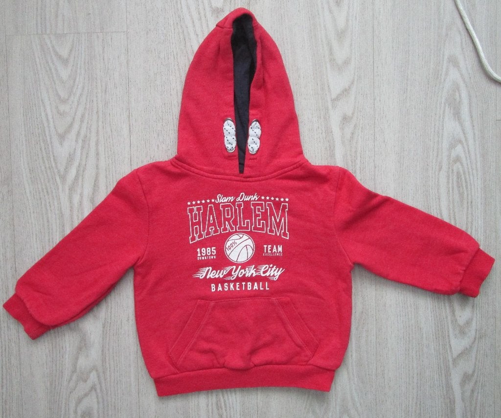 Rebel by Primark Rode Harlem Basketball Hoodie – Maat 104, Gebruikt, Trui of Vest, Rebel, Ophalen of Verzenden