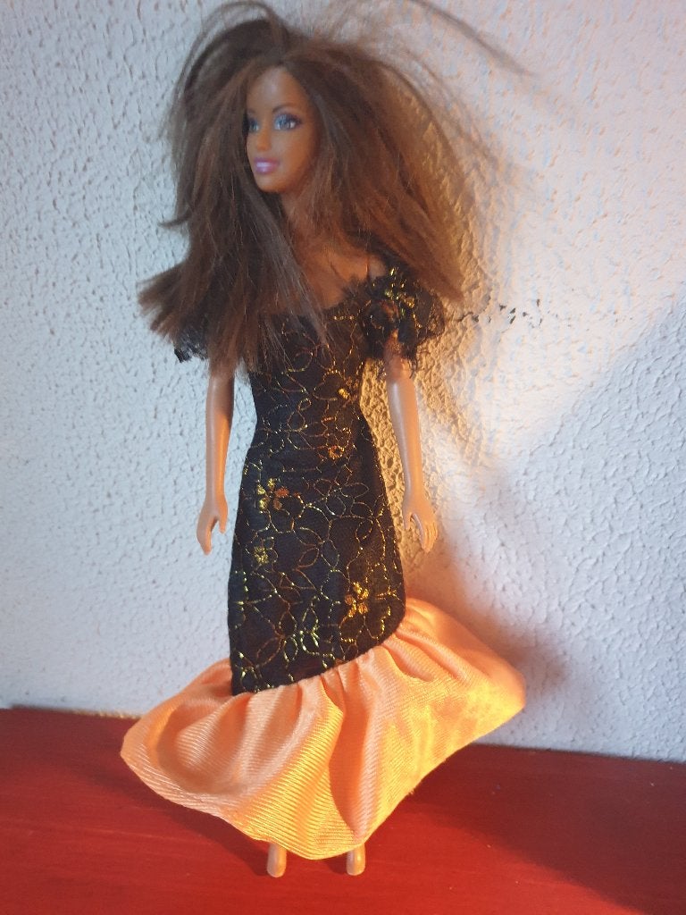 Barbie pop, bruin haar, vintage, Ophalen of Verzenden, Gebruikt, Pop