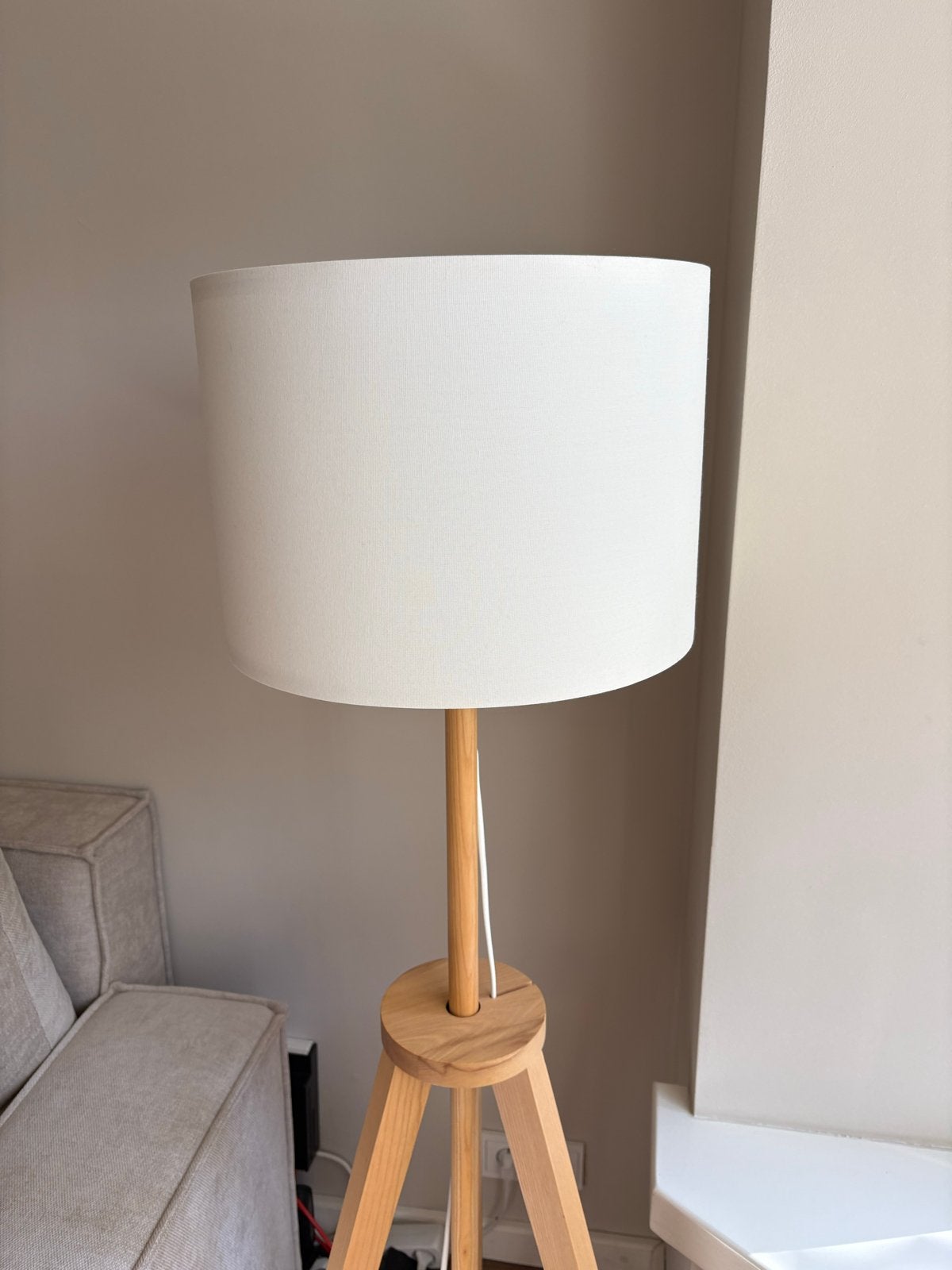 IKEA Lauters Staande Lamp - 157 cm hoog, kap 37 cm, Ophalen, Gebruikt, E27 (groot), 150 tot 200 cm