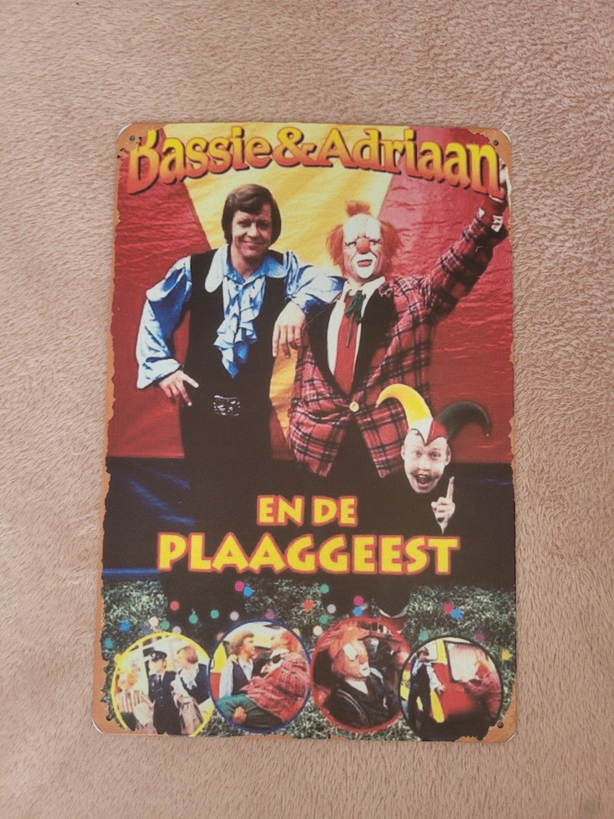 Bassie & Adriaan en de Plaaggeest metalen bord 20x30 cm, Verzenden, Nieuw, Tv, Poster