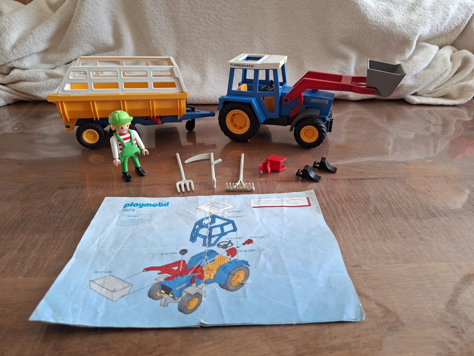 Playmobil Tractor met aanhanger en boer (3073), Ophalen of Verzenden