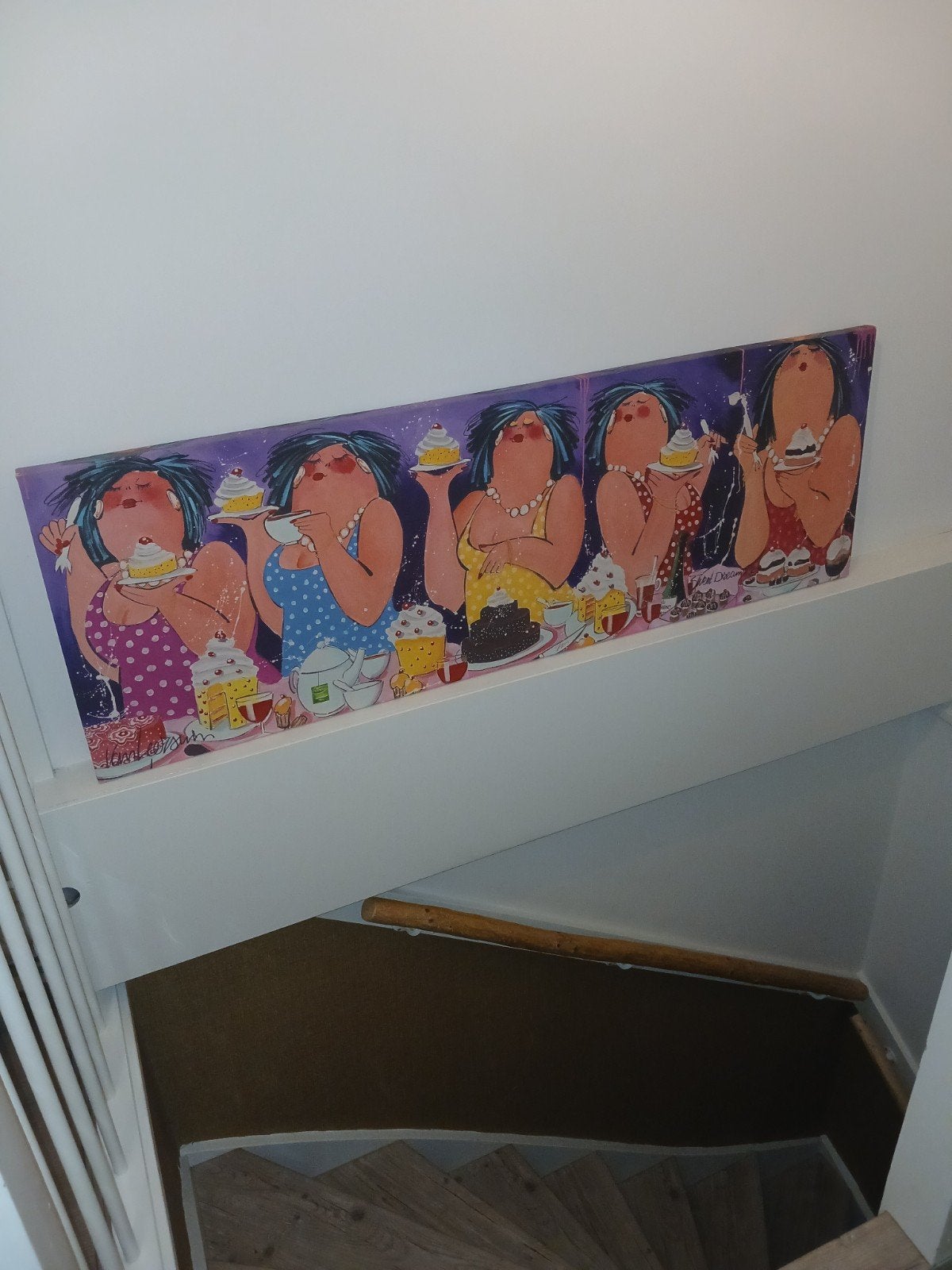 schilderij dikke dames van Leersum, Ophalen, Zo goed als nieuw, 50 tot 75 cm, Schilderij