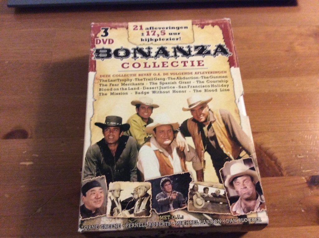 Bonanza collectie. 3-dvd box, 21 afleveringen, Alle leeftijden, Ophalen of Verzenden, Gebruikt, Actie en Avontuur