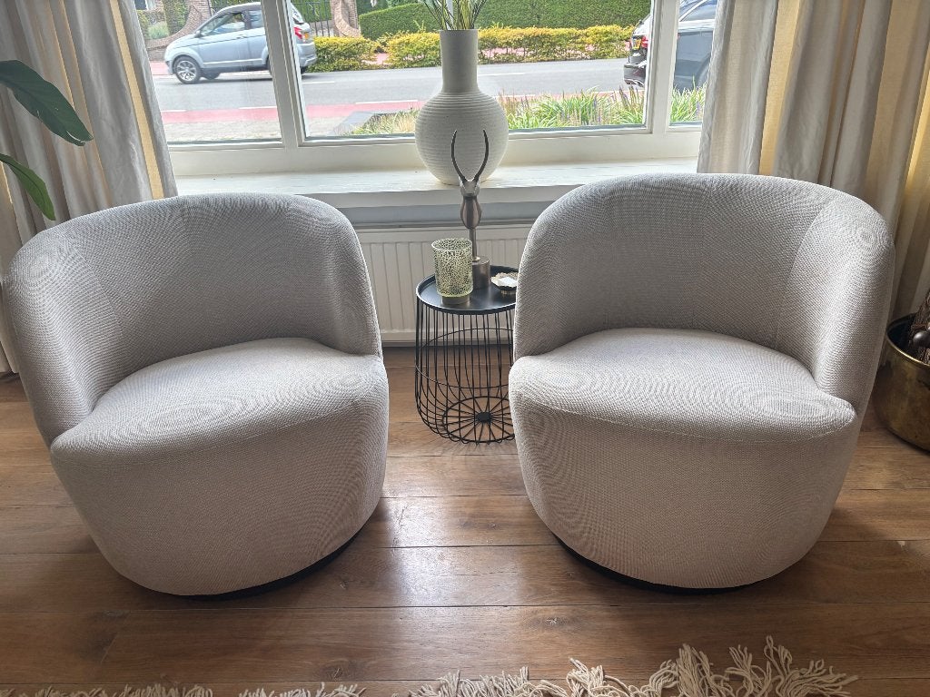 Kuip stoelen draaibaar 2 stuks, Ophalen, Zo goed als nieuw, Wit, Twee