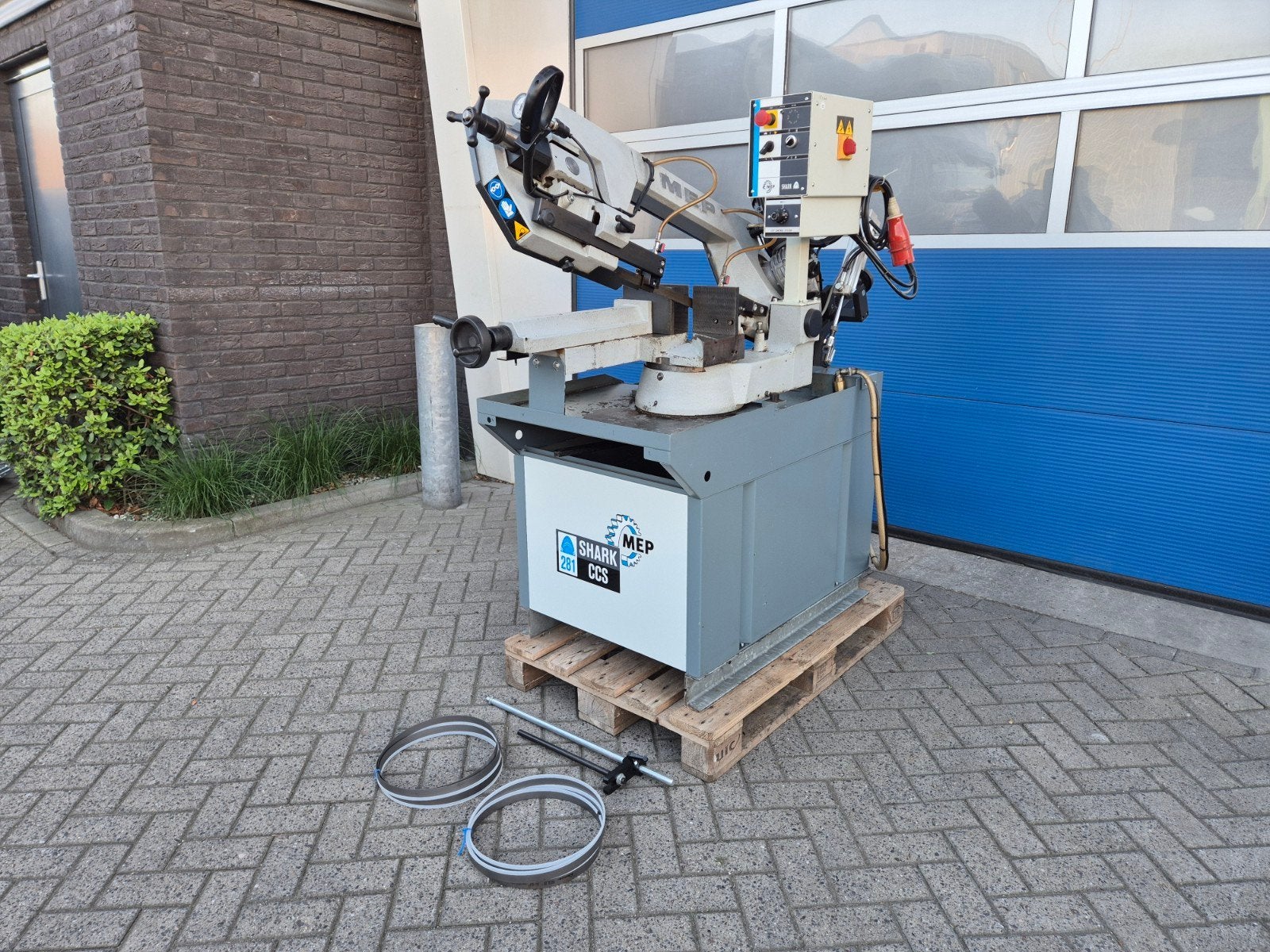 MEP SHARK 281CCS Lintzaagmachine met rollenbaan Nieuwstaat!, Doe-het-zelf en Verbouw, Gereedschap | Zaagmachines, Gebruikt, 70 mm of meer