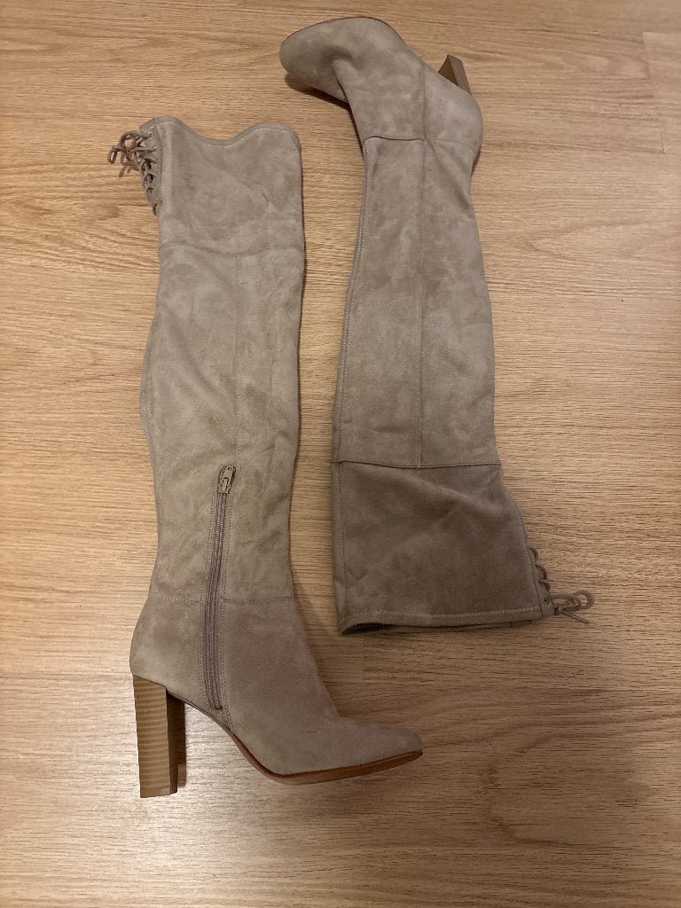 Laarzen, Ophalen, Hoge laarzen, Beige, Nieuw