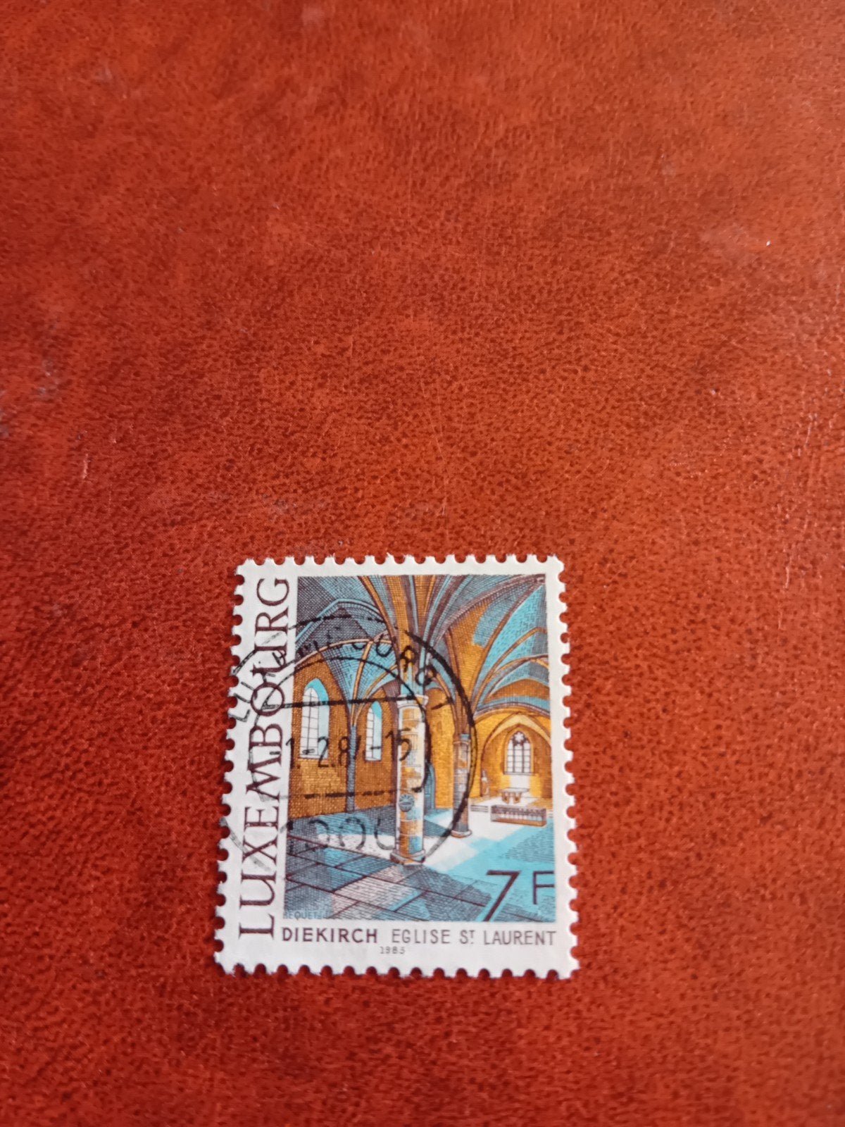 Luxemburg postzegel Diekirch Eglise St Laurent 1982, Ophalen of Verzenden, Gestempeld