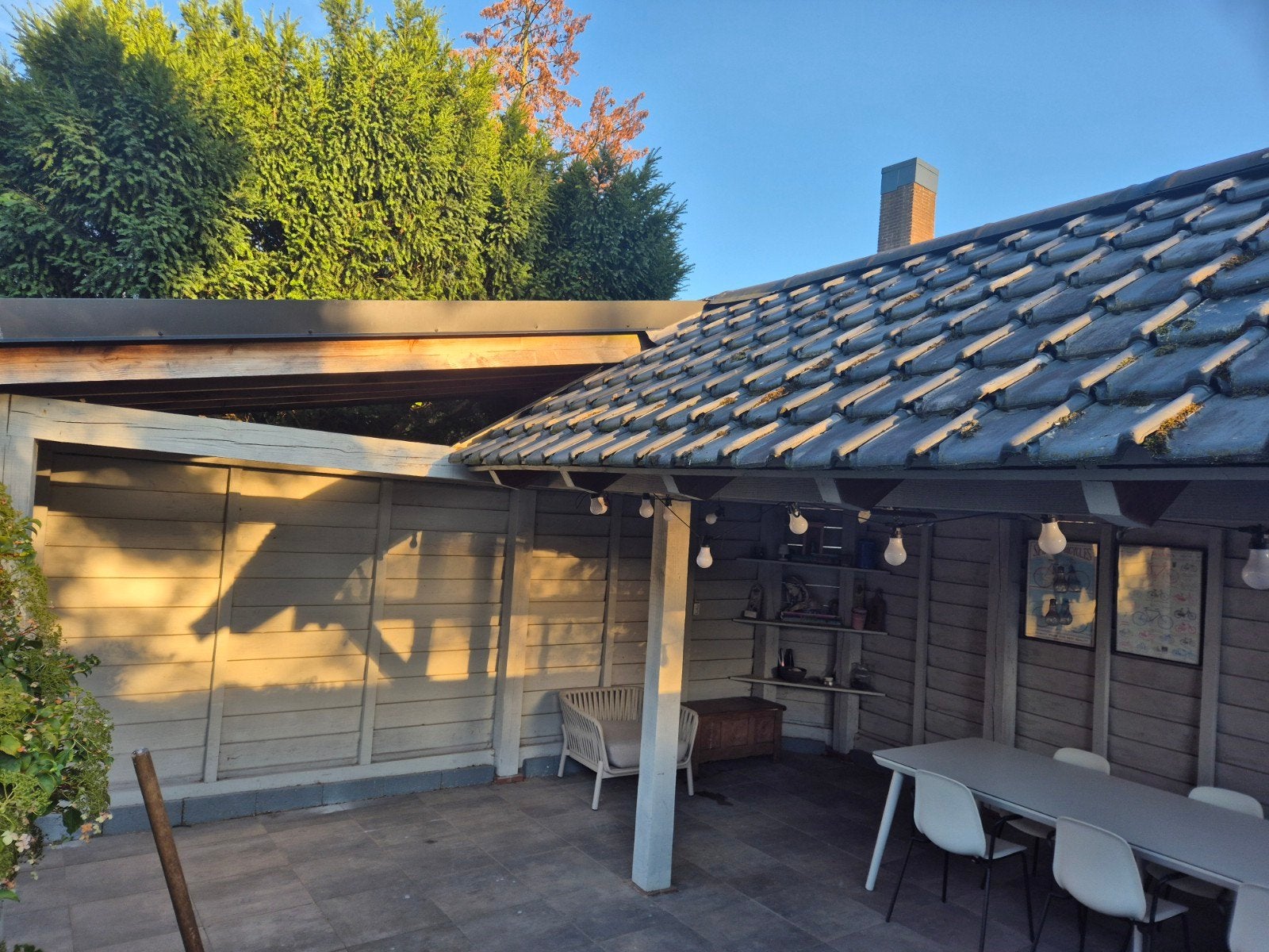 Douglas overkapping met pannendak en zijwanden > 30m2 izgst, Ophalen