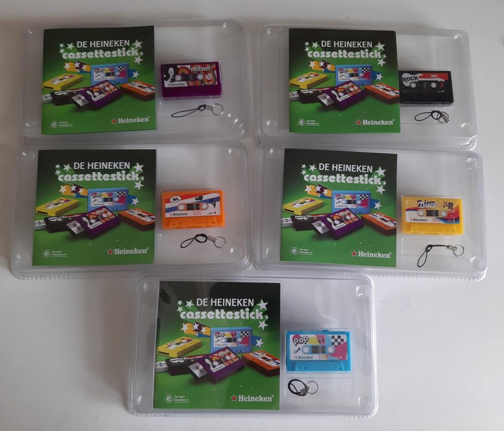 Heineken cassettesticks, Ophalen of Verzenden, Zo goed als nieuw, Glas of Glazen, Heineken