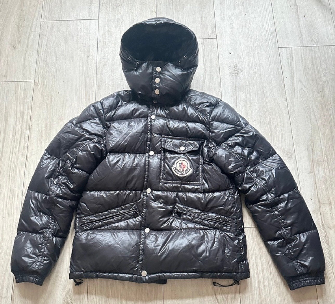 Moncler Puffer Jas Zwart Maat 5, Ophalen of Verzenden, Zo goed als nieuw, Maat 52/54 (L), Zwart