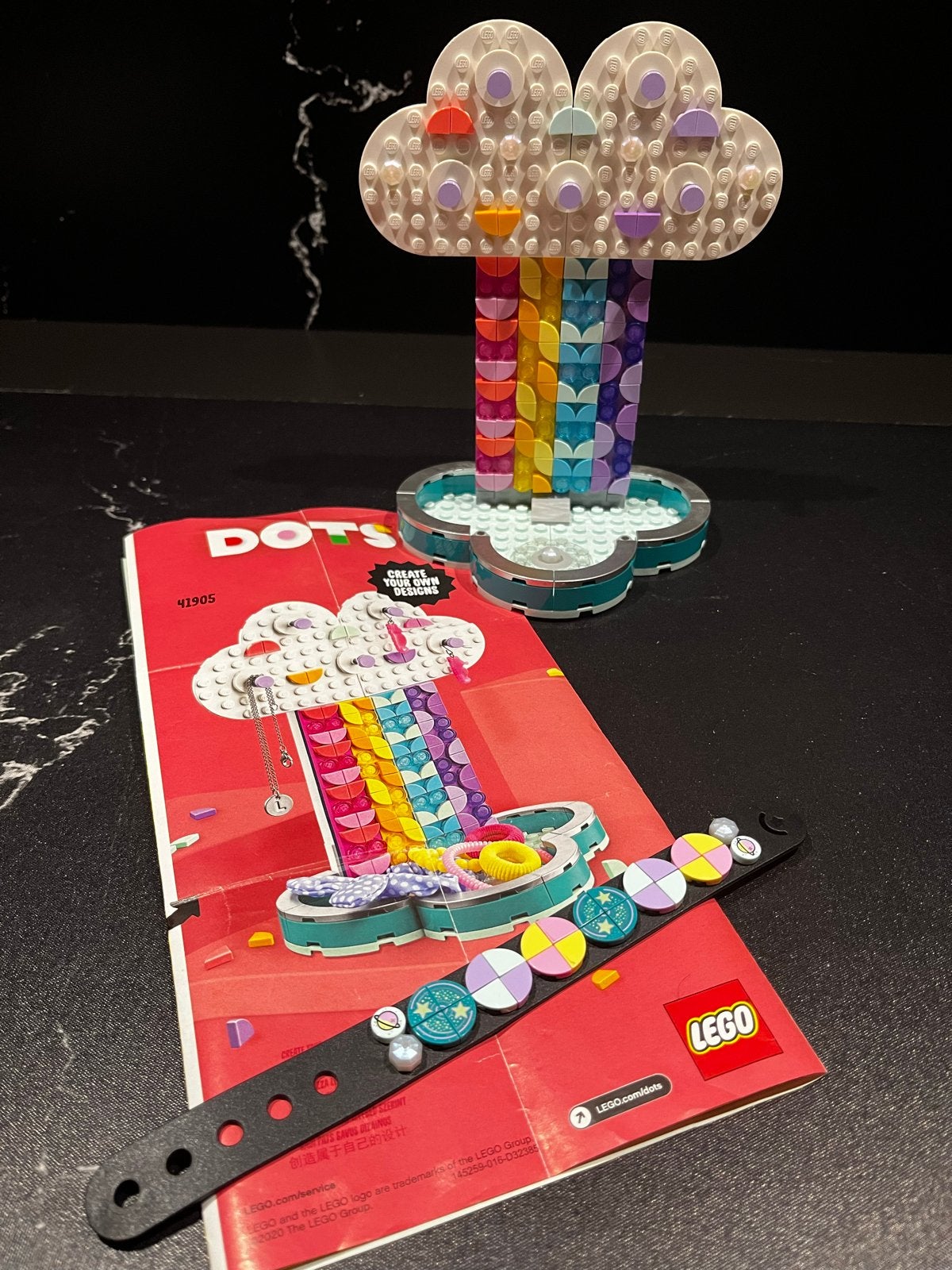 Lego Dots (41905) Regenboog sieradenhouder en armband, Lego, Compleet, Friends, Ophalen of Verzenden