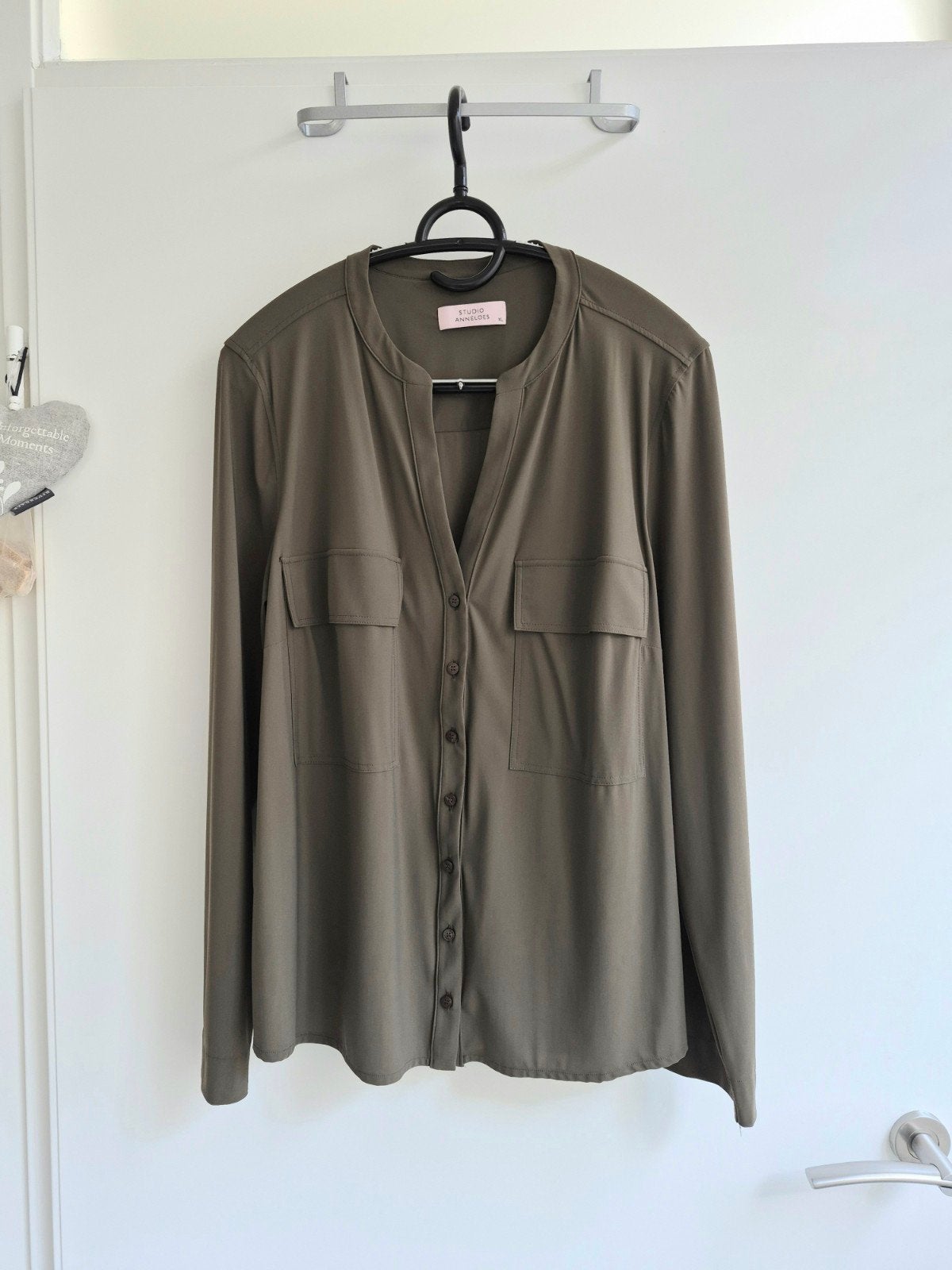 Nieuwe St. Anneloes blouse,  kakigroene dunne travelstof  XL, Ophalen of Verzenden, Nieuw, Maat 42/44 (L), Groen