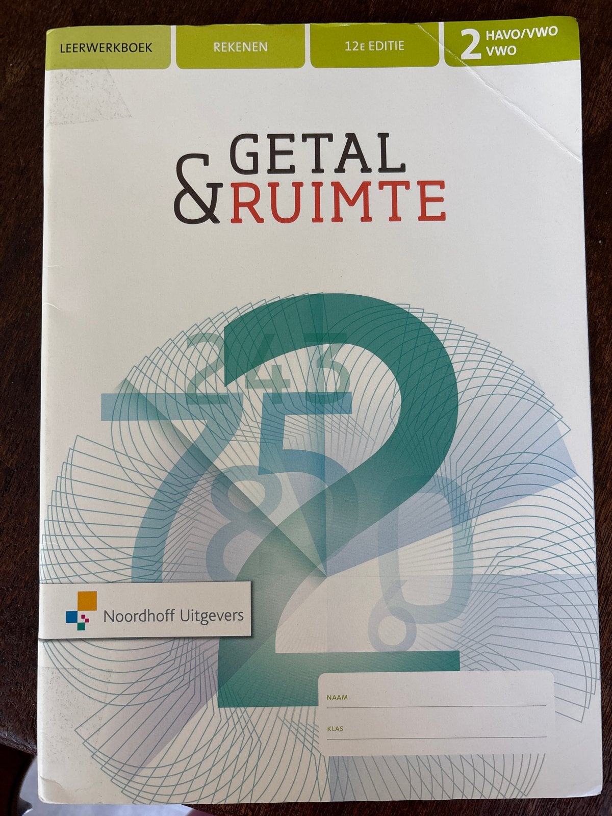 Getal & Ruimte 2 HAVO/VWO 12e editie leerwerkboek, Boeken, Ophalen of Verzenden, Zo goed als nieuw, HAVO, Wiskunde A