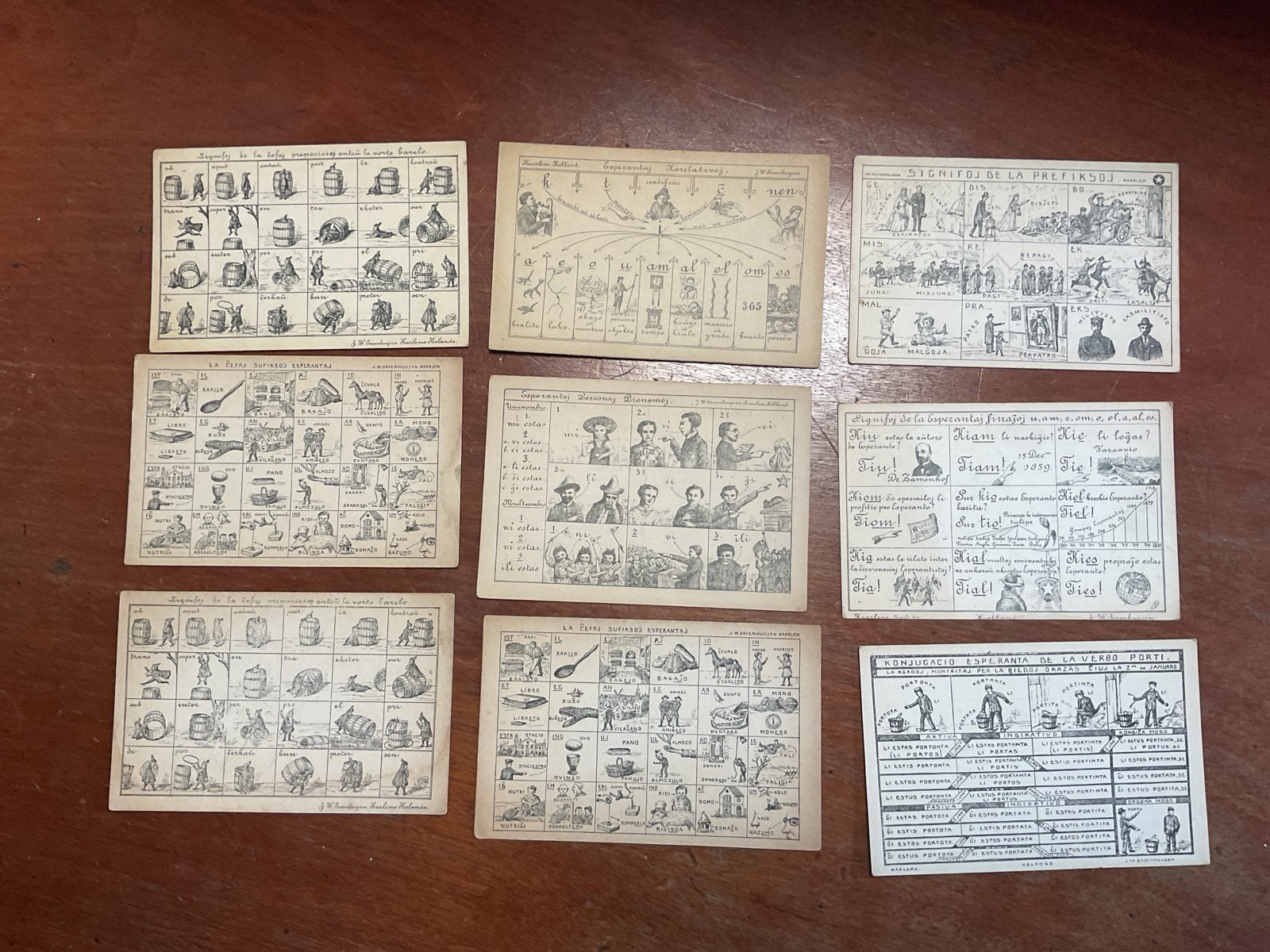 Antieke Esperanto ansichtkaarten ,Educatief  ca. 1904, Ophalen of Verzenden