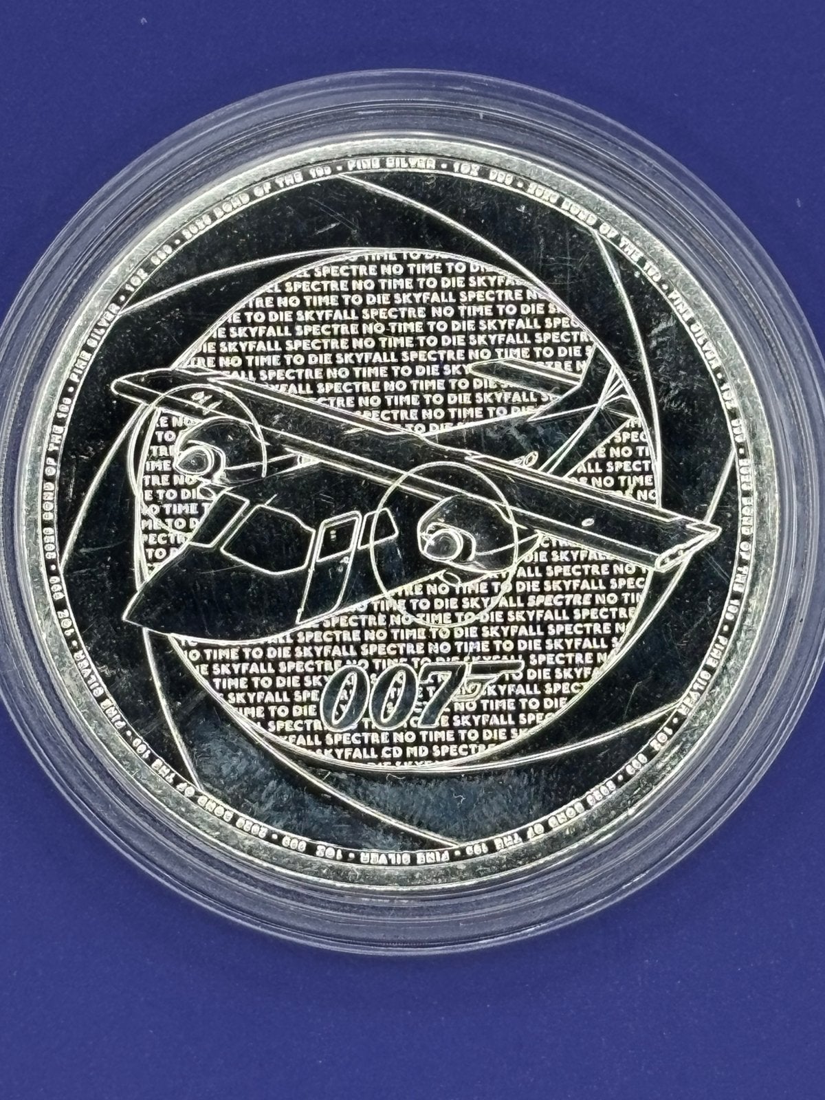 1oz zilver munt James Bond 007 - spectre vliegtuig, Ophalen of Verzenden, Zilver